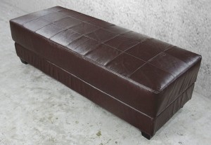 Leather Bench, brown, 6 ft.