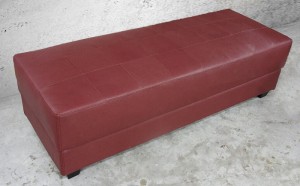 Leather Bench, burgandy, 6 ft.
