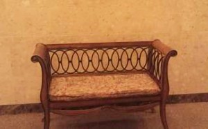 Wooden Bench, with Wrought Iron, 5 ft.